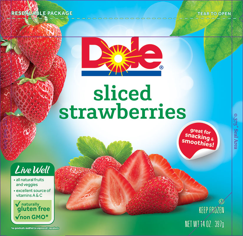 6086 Dole Sliced Strawberries Frozen 14oz 1-1